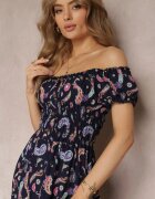 generation Rochie Bleumarin Din bumbac Tip spaniolă cu elastic în talie și cu imprimeu Paisley Maggies