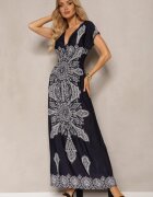 generation Rochie de Vară Granat cu elastic în talie cu decolteu petrecut și cu imprimeu ornamental Avilepea