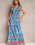 generation Rochie Maxi albastru închis cu model Paisley cu partea de jos evazată și cu elastic în talie Kinslei
