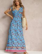 generation Rochie Maxi albastru închis cu model Paisley cu partea de jos evazată și cu elastic în talie Kinslei