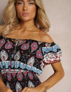 generation Rochie Negru-Roz de Vară din Bumbac cu Elastic Modelator în Talie Deorna