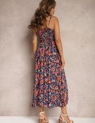generation Rochie petrecută din bumbac cu flori cu bretele bleumarin Rissanda