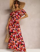 generation Rochie Roșie Hispankă din Bumbac cu elastic modelator în talie Vearica