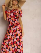 generation Rochie Roșie Hispankă din Bumbac cu elastic modelator în talie Vearica