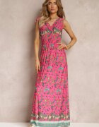 generation Rochie Roz Maxi cu model Paisley cu tiv evazat și elastic în talie Kinslei