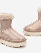  Ghete de zăpadă Aurii la gleznă cu blană pe platformă Daxolina