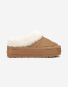  Ghete de zăpadă maro deschis slip-on pe platformă decorate cu blană Sinthiana