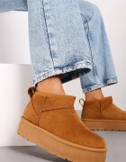  Ghete de zăpadă Maro Scurte slip-on cu Platformă Arkelia