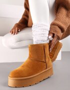  Ghete de zăpadă Maro Slip-on pe platformă netedă Irindara