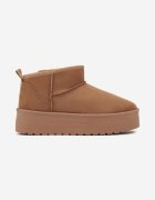  Ghete de zăpadă Maro Slip-on pe Platformă Netedă Merileeanne