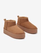  Ghete de zăpadă Maro Slip-on pe Platformă Netedă Merileeanne