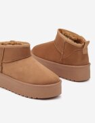  Ghete de zăpadă Maro Slip-on pe Platformă Netedă Merileeanne