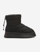  Ghete de zăpadă matlasate negre cu platformă decorate cu fir strălucitor Patilda