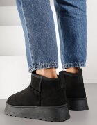  Ghete de zăpadă Negre Casual cu Talpă Groasă cu Croi Scurt Lobaria