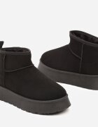  Ghete de zăpadă Negre Casual cu Talpă Groasă cu Croi Scurt Lobaria