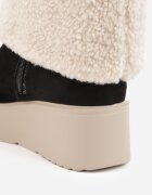  Ghete Negre cu talpă pană decorate cu blăniță în stil de miel Asdora