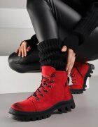  Ghete Trappers Roșii cu Platformă Decorate cu Curea Argiva