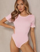 giorgia Body Roz din Viscoză cu Decolteu la Spate și Bordură Decorativă Redorina