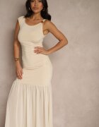 giorgia Rochie de cocktail Bej cu Viscoză și Drapaj Galoriella