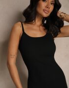 giorgia Rochie de cocktail neagră din material reiat decorată cu dantelă Sonarethia