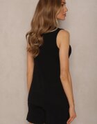 giorgia Set Negru Pantaloni scurți și Vestă Descheiabilă Folnaria