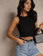 giorgia Top Basic Striat Negru Donellin