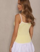 giorgia Top Galben din Material Striat Ornat cu Funde Lenissea