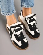 givana Adidași Negru-Bej în Stil Tenis cu Limbă Lată Alarila