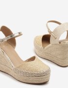 givana Sandale Aurii cu Pană tip Espadrile Decorate cu Împletitură Akiora