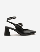 givana Sandale Negre cu Toc Stil Retro Mary Jane cu Barete Decorative Zenozi
