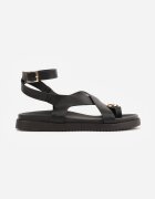 givana Sandale tip flip-flop cu barete încrucișate și detaliu pentru degetul mare Talima Negre