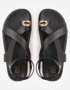 givana Sandale tip flip-flop cu barete încrucișate și detaliu pentru degetul mare Talima Negre