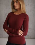 glo-story Bluză Basic cu fason tip longsleeve cu căptușeală ușoară Kuarta Bordo