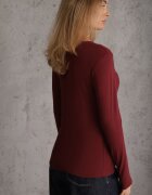 glo-story Bluză Basic cu fason tip longsleeve cu căptușeală ușoară Kuarta Bordo