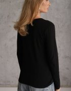 glo-story Bluză Basic cu fason tip longsleeve cu căptușeală ușoară Kuarta Neagră
