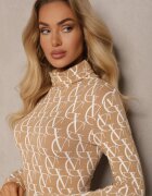 glo-story Bluză Bej Golf din Bumbac cu Model cu Litere Noralira
