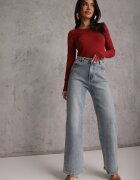 glo-story Bluză Bordó din bumbac tip Longsleeve Mialoraea