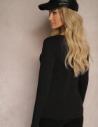 glo-story Bluză Neagră Din Bumbac Tip Longsleeve Mialoraea