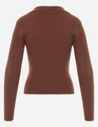 glo-story Bluză slim fit cu nasturi din tricot rib cu guler și decolteu în V Awente Maro