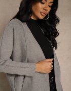 glo-story Cardigan Deschis Casual Gri Felltusa