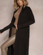 glo-story Cardigan Negru Lejer Neîncheiat Jacquella