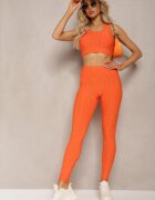 glo-story Colanți sport portocalii cu model embosat Askida