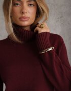 glo-story Cu guler înalt casual decorat cu manșete în dungi Ambera Bej Bej Bordo