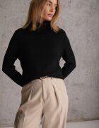 glo-story Cu guler înalt casual decorat cu manșete în dungi Ambera Bej Bej Negru