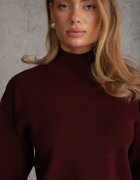 glo-story Cu guler înalt minimalist cu textură ribată Larim Bordo
