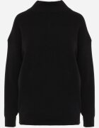 glo-story Cu guler înalt minimalist cu textură ribată Larim Negru