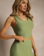 glo-story Maiou Verde închis cu Model embosat Aeronna