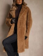 glo-story Palton Maro Teddy cu croială dublu rând Oversize Azzena