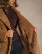 glo-story Palton Maro Teddy cu croială dublu rând Oversize Azzena
