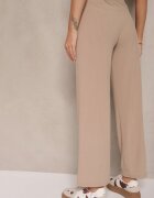 glo-story Pantaloni Bej închis Largi din Material cu striatii fine Kasaida